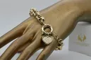 Złota bransoletka 14k 585 z zawieszką serce charms cfb005y&cpn066y