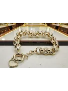 Złota bransoletka 14k 585 z zawieszką serce charms cfb005y&cpn066y