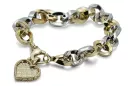 Złota bransoletka charms 14k 585 z zawieszką serce cfb024yw&cpn066y