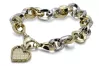14k 585 gold bracelet with heart pendant cfb024yw&cpn066y