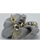 Złota bransoletka charms 14k 585 z zawieszką serce cfb024yw&cpn066y