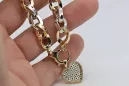 Złota bransoletka charms 14k 585 z zawieszką serce cfb024yw&cpn066y