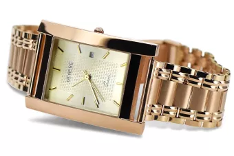 Rose 14k gold men's watch Geneve wristwatch mw009r&mbw006r