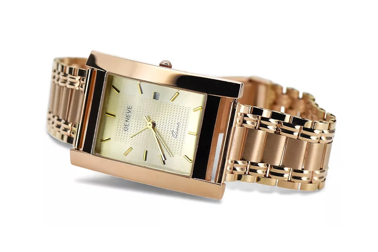 Gold bărbați ceas Geneve ★ Zlotychlopak.pl ★ Puritate de aur 585 333 Preț scăzut!