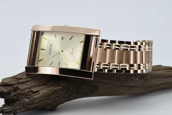 Zegarek z różowego14k 585 złota z bransoletą męski Geneve mw009r&mbw006r