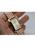 Zegarek z różowego14k 585 złota z bransoletą męski Geneve mw009r&mbw006r