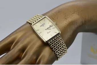 Желтый 14K 585 Золотая мужская Леди Часы Geneve MW011Y