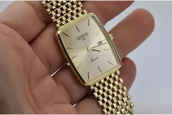 Zlaté pánske hodinky Geneve ★ Zlotychlopak.pl ★ Zlatá čistota 585 333 Nízka cena!