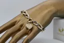 Złota bransoletka charms 14k 585 z zawieszką serce cfb025yw&cpn066y