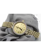 Ceci est un Genève de 14k, italien, Zirconia, 23mm Gold Watch