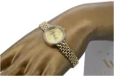 This is a 14K Geneva, Italian, zirconia, 23mm gold watch