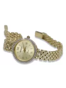 Aceasta este o Geneva de 14k, italiană, zirconia, 23 mm de aur