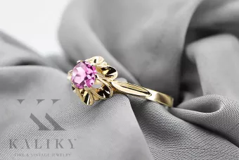 Ring Amethyst 14 Karat Gelbgold Vintage Stil vrc004y