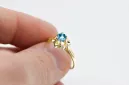 14K жълто злато Аквамарин Пръстен Винтидж vrc004y