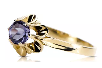 Artisanat vintage Anneau Alexandrite Or jaune 14 carats vrc004y