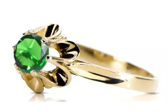 14k žluté zlato Smaragd  Vintage style vrc004y