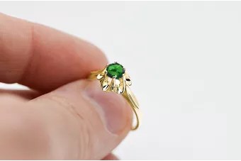 14k žluté zlato Smaragd  Vintage style vrc004y