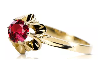 Inel Rubin Aur galben 14K Stil Vintage vrc004y