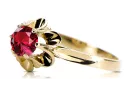 Ring Vintage craft Ruby 14K Yellow gold vrc004y