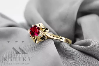 Rubín 14k žlté zlato Vintage craft vrc004y