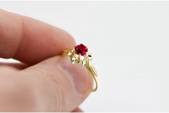 Rubín 14k žlté zlato Vintage craft vrc004y
