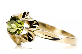 Vintage Žltý peridot 14k žlté zlato vrc004y