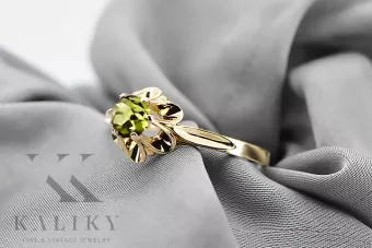 Vintage Žltý peridot 14k žlté zlato vrc004y
