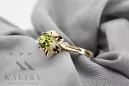 14k żółte złoto Żółty Perydot Pierścionek Styl Vintage vrc004y