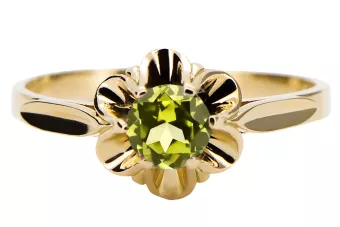 Vintage bijuterii Inel Peridot galben Aur galben 14K vrc004y
