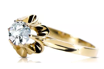 Oro amarillo de 14 quilates Circón Anillo Artesanía vintage vrc004y