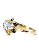Zircon 14K Yellow gold Ring Vintage style vrc004y