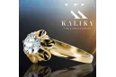Zircon 14K Yellow gold Ring Vintage style vrc004y