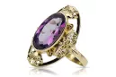 Amethyst 14K Yellow gold Ring Vintage craft vrc014y