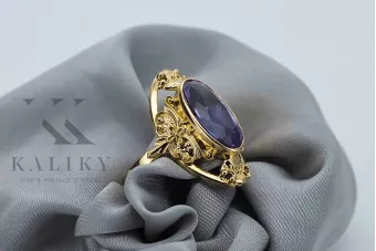Вінтаж прикраси Каблучка Олександрит 14K Жовте золото vrc014y
