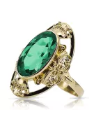 Vintage craft Ring Emerald 14K Yellow gold vrc014y