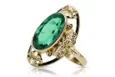 Vintage craft Ring Emerald 14K Yellow gold vrc014y