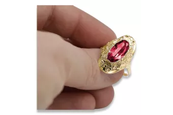 Anneau Bijoux vintage Rubis Or jaune 14 carats vrc014y
