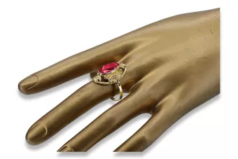 Anneau Bijoux vintage Rubis Or jaune 14 carats vrc014y