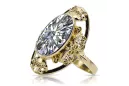 Zirkon 14 Karat Gelbgold Ring Vintage Handwerk vrc014y