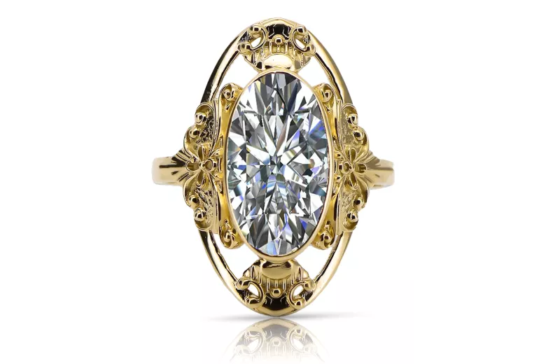 Vintage Ring Zircon 14K Yellow gold vrc014y