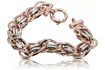 Rosa rosa 14k oro ruso 585 dama pulsera cfb009rw
