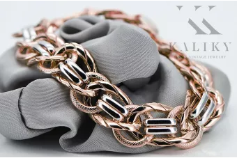 Τριαντάφυλλο ροζ 14k ρωσικό χρυσό 585 κυρία βραχιόλι CFB009RW