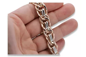 Τριαντάφυλλο ροζ 14k ρωσικό χρυσό 585 κυρία βραχιόλι CFB009RW