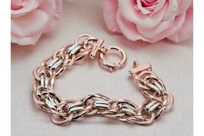 Розов розов 14k руски злато 585 дама гривна cfb009rw