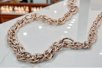 Жовтий рожевий золотий ланцюг ★ russiangold.com ★ Золото 585 333 Низька ціна