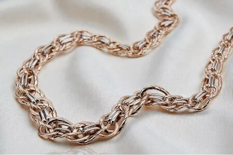 Gelbe Rosengoldkette ★ russiangold.com ★ Gold 585 333 Niedriger Preis