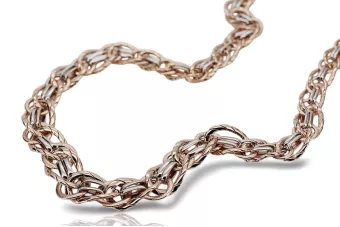 Łańcuszek z różowego 14k czerwonego Rosyjskiego złota kolia cfc009rw-nc