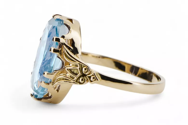 Vintage craft  Akvamarín 14k žluté zlato vrc058y