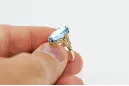 Style vintage Anneau Aigue-marine Or jaune 14 carats vrc058y
