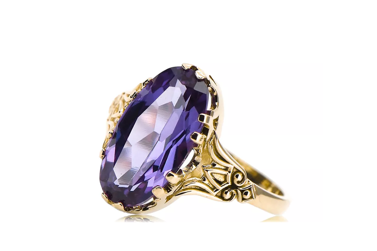 Aur galben 14K Alexandrit Inel Vintage vrc058y